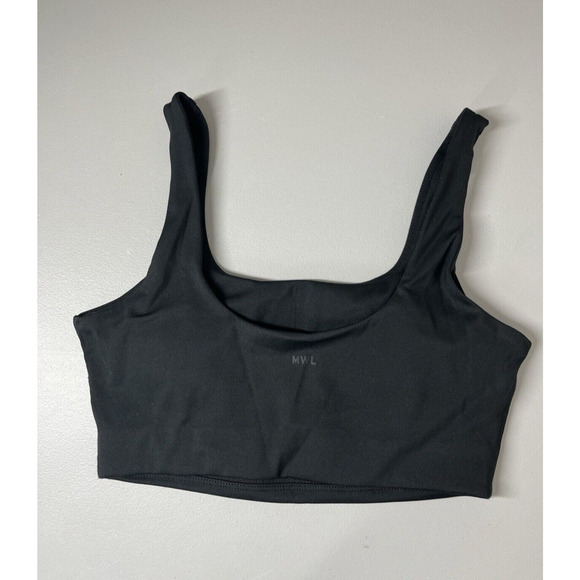 Madewell MWL Flex Sports Bra Womens Small Black Square Neck Padded - Picture 2 of 5